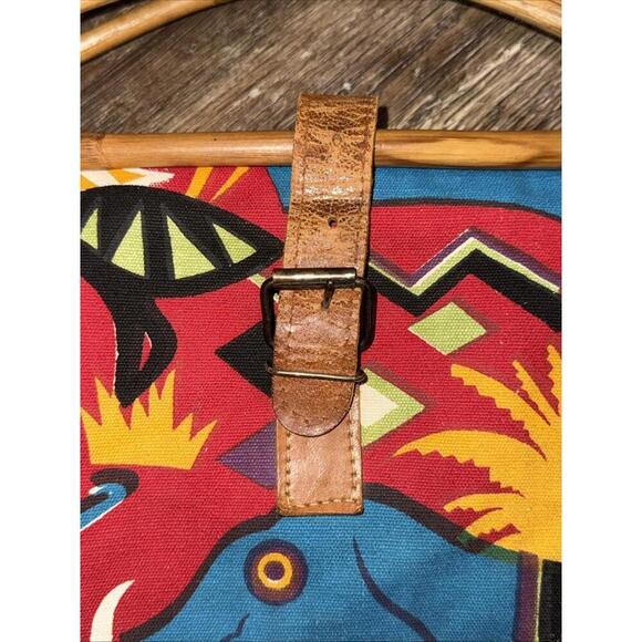 Sun N Sand Vintage Large Doctors Cotton Rhino Handbag Tribal Buckle Bag - Picture 3 of 15